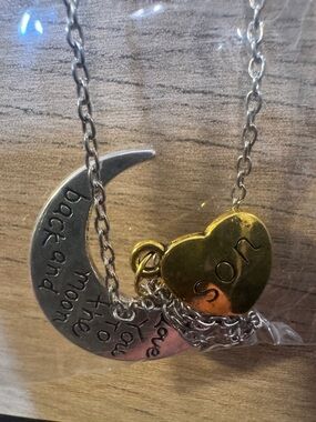 I Love You To The Moon And Back Son Necklace About 18 In+-2in